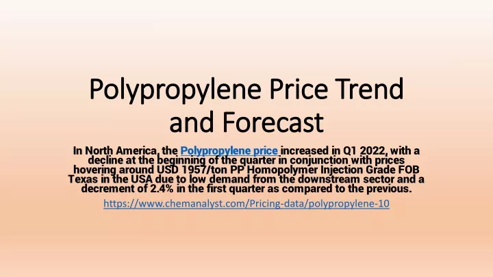 polypropylene price trend and forecast