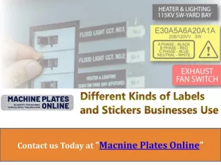 Different Kinds of Labels and Stickers Businesses Use - Machine Plates Online
