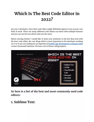 Which Is The Best Code Editor in 2022_