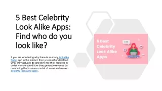 celebrity look alike app