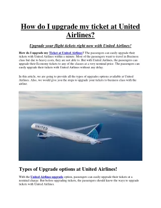 How do I upgrade my ticket at United Airlines cheapestflightsfare.com
