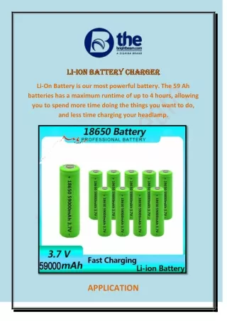 Li-ion Battery Charger- Buy from The Bright Beam