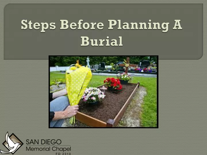 steps before planning a burial