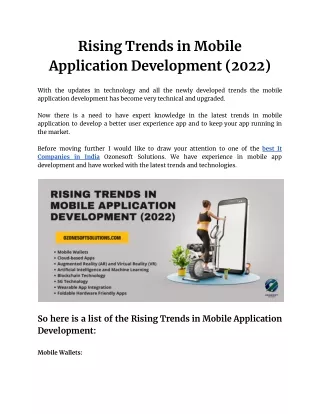Rising Trends in Mobile Application Development (2022)