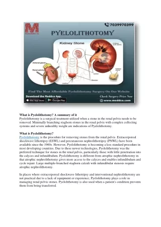 What is Pyelolithotomy 1804202-converted