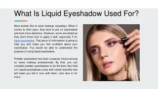 what is liquid eyeshadow used for