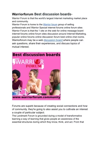warriorforum best discussion boards warrior forum