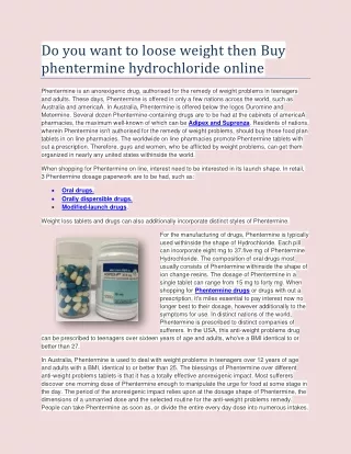 Do you want to loose weight then Buy phentermine hydrochloride online (28-4)