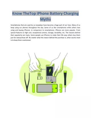 Know TheTop iPhone Battery Charging  Myths