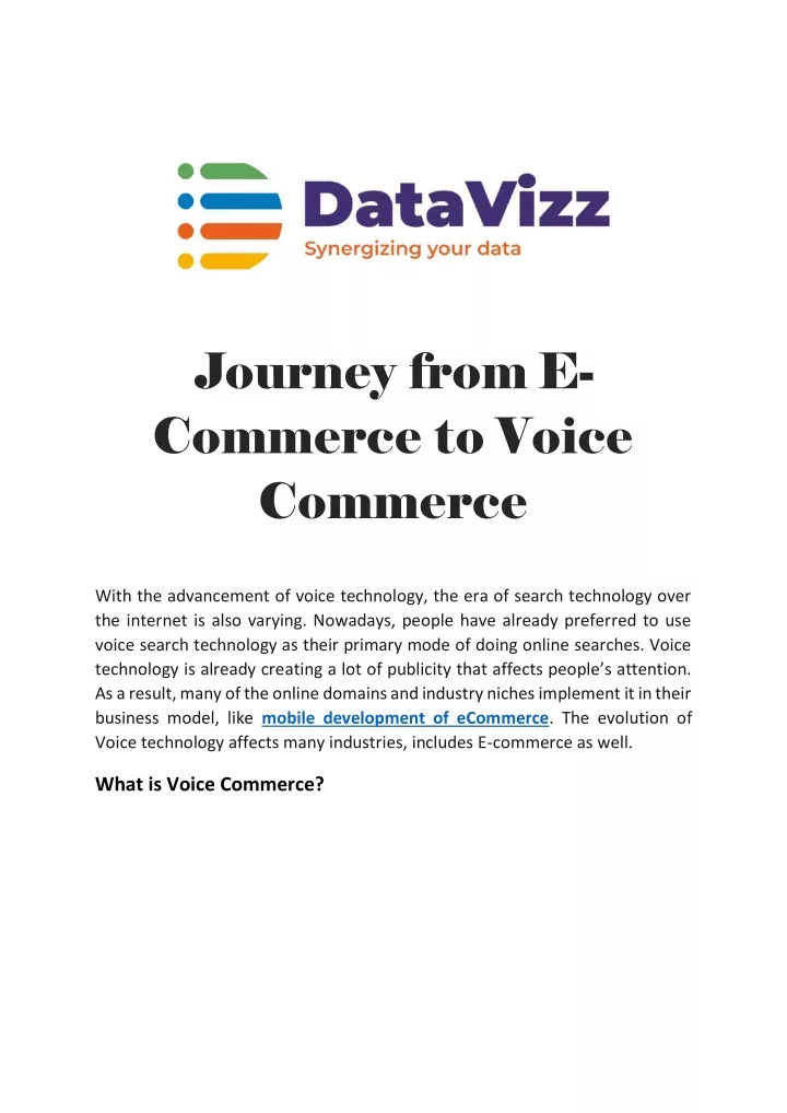 journey from e commerce to voice commerce