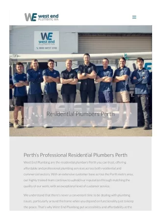 Residential plumbers perth