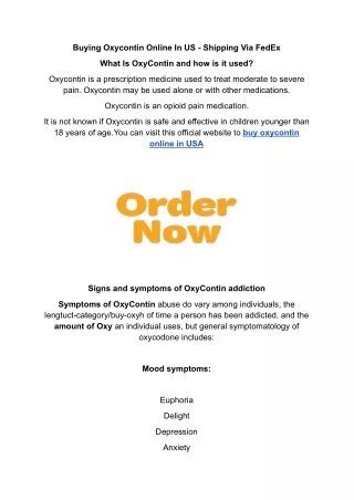 Buying Oxycontin Online In US - Shipping Via FedEx