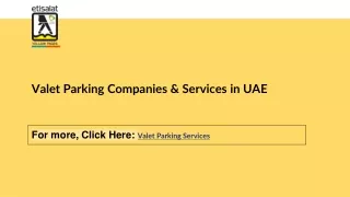 Valet Parking Companies & Services in UAE