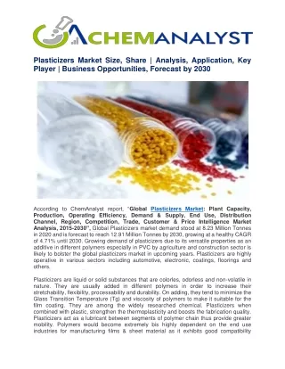 plasticizers market size share analysis