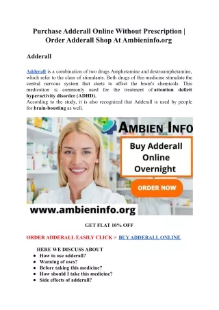 Purchase Adderall Online Without Prescription _ Order Adderall Shop At Ambieninfo.org