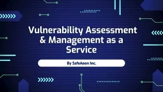 SafeAeon Vulnerability Assessment & Management as a Service