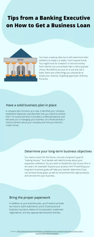 Tips from a Banking Executive on How to Get a Business Loan - Anthony Punzone