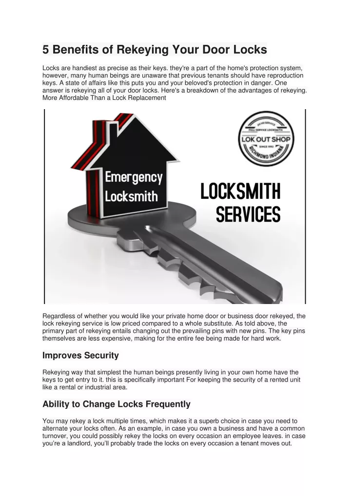 5 benefits of rekeying your door locks locks