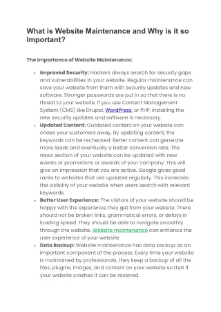 What is Website Maintenance and Why is it so Important