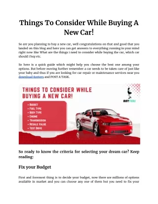 Things To Consider While Buying A New Car! (1)