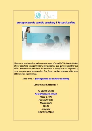 protagonista de cambio coaching  Tucoach.online