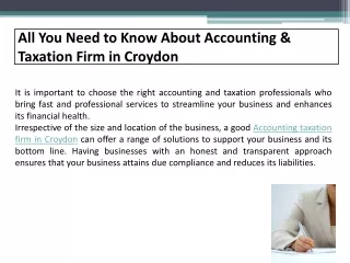 All You Need to Know About Accounting & Taxation Firm in Croydon