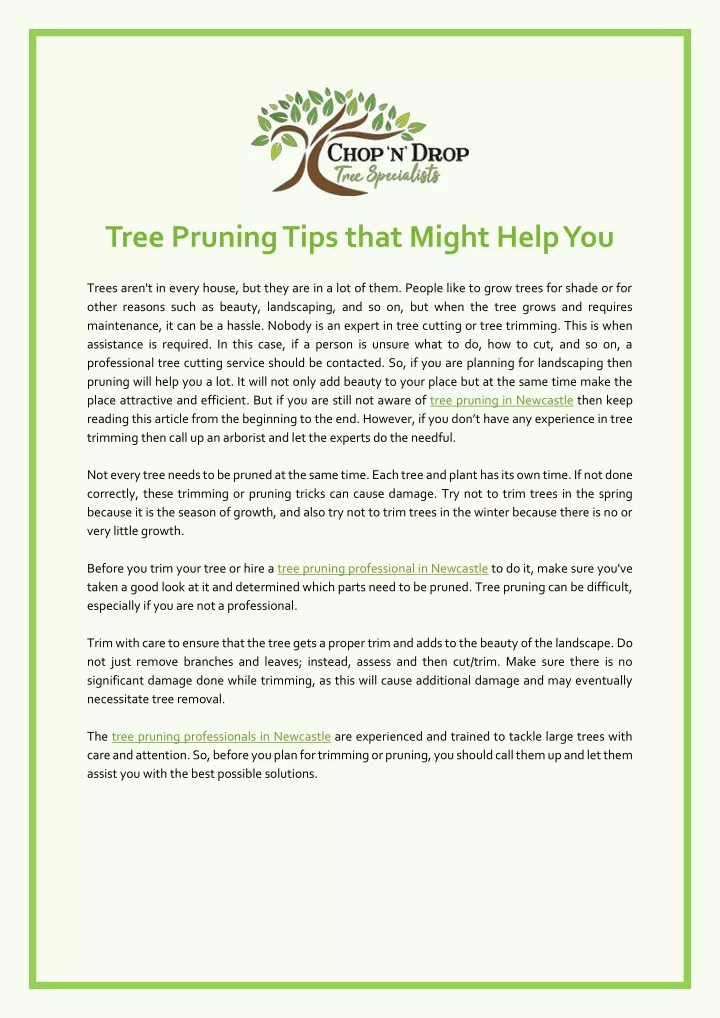 tree pruning tips that might help you