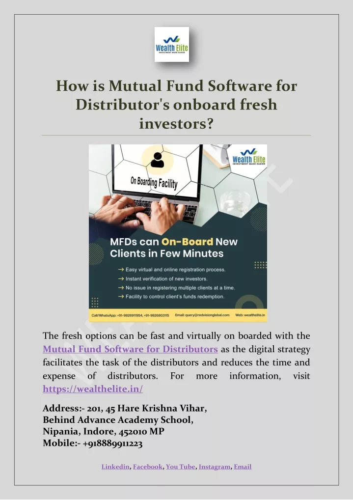 how is mutual fund software for distributor