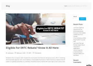 Eligible For ERTC Rebate? Know It All Here