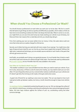 When should You Choose a Professional Car Wash - Creative Car Care