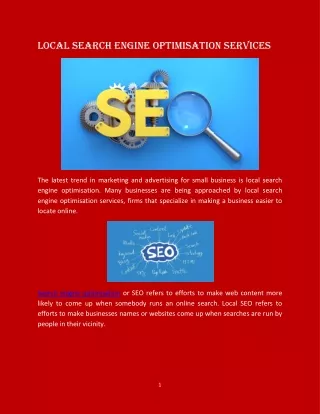 Local Search Engine Optimisation Services