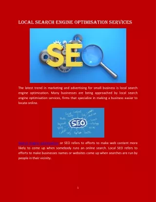 local search engine optimisation services
