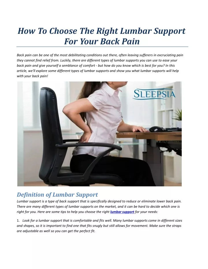 how to choose the right lumbar support for your