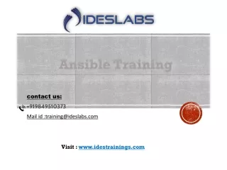 contact us 91 9849510373 mail id training@ideslabs com
