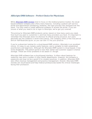 allscripts emr software perfect choice