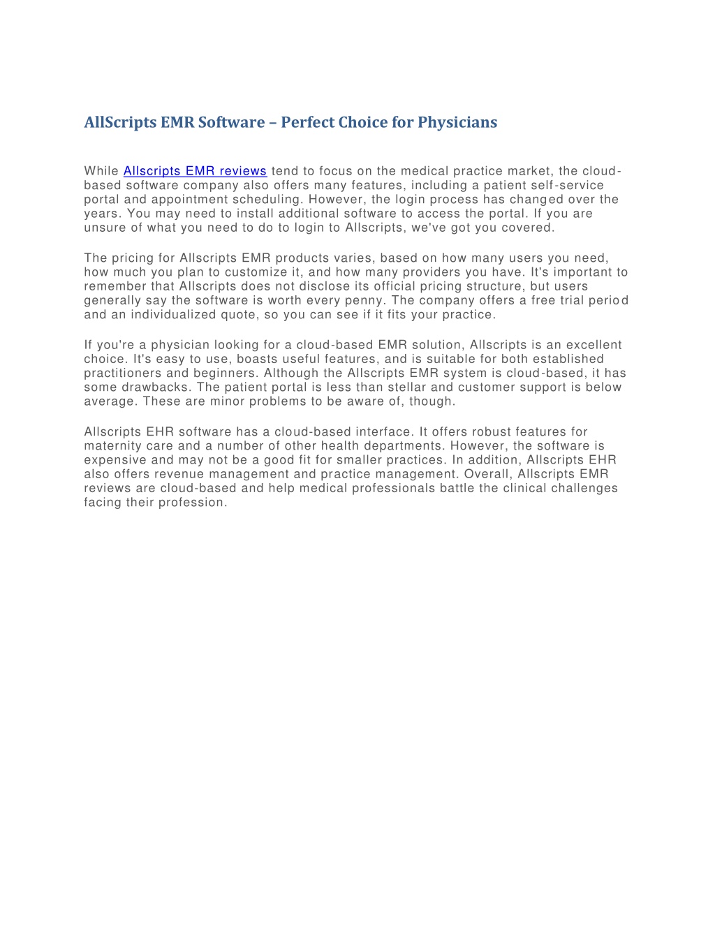 PPT - AllScripts EMR Software PowerPoint Presentation, free download ...