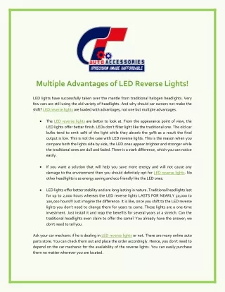 multiple advantages of led reverse lights