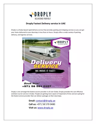 Best courier in UAE by Droply