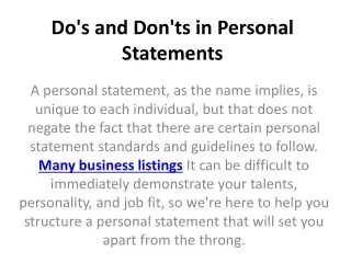 do s and don ts in personal statements