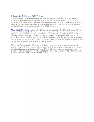 a guide to allscripts emr pricing