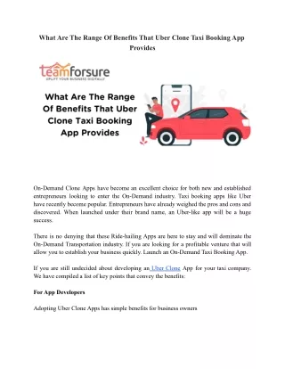 what are the range of benefits that uber clone