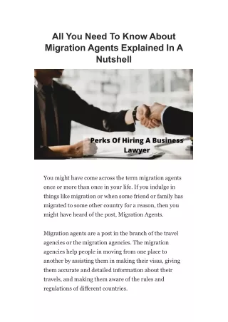 All You Need to Know About Migration Agents Explained In a Nutshell