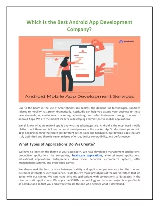 Which Is the Best Android App Development Company