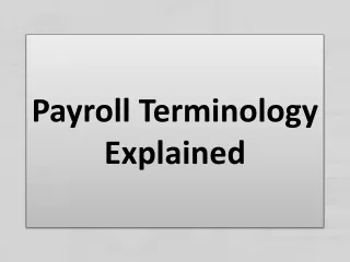 payroll terminology explained
