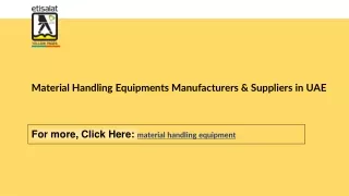 Material Handling Equipments Manufacturers & Suppliers in UAE