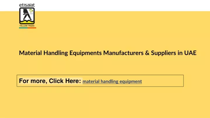material handling equipments manufacturers suppliers in uae