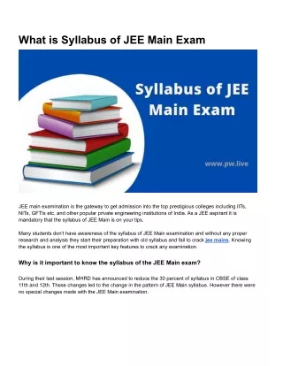what is syllabus of jee main exam
