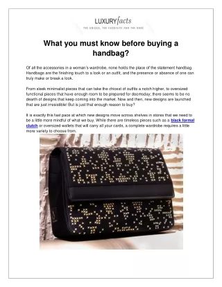 What you must know before buying a handbag