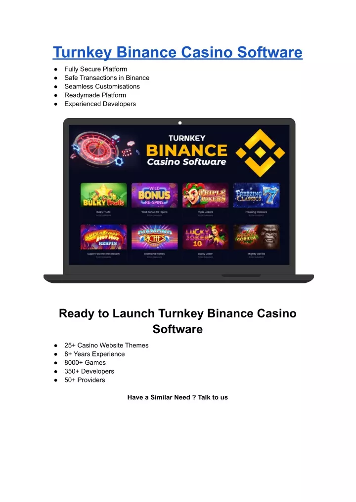 turnkey binance casino software