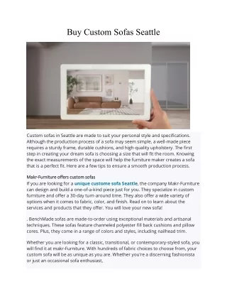 Buy Custom Sofas Seattle